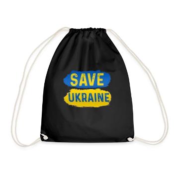 Save Ukraine - Drawstring Bag - black - Front