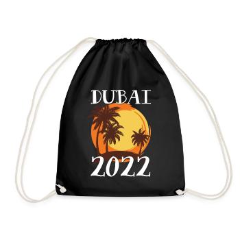 Dubai 2022 Palmen - Turnbeutel - Schwarz - Vorne