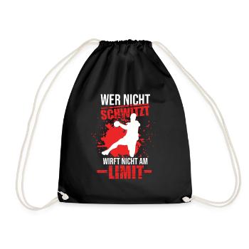 Wer nicht schwitzt Handball Handballer Ballsport - Turnbeutel - Schwarz - Vorne