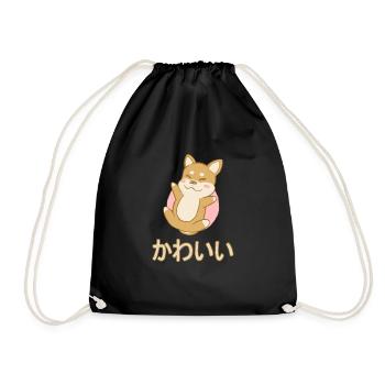 Shiba Inu Chien Kawaii - Sac de sport léger - noir - Devant