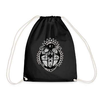 Black Motanka. National Ukrainian doll - Drawstring Bag - black - Front