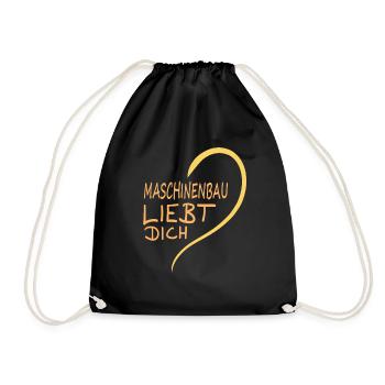 Liebe lieben Herz Maschinenbau - Turnbeutel - Schwarz - Vorne