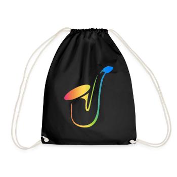 Ellie Sax - PRIDE Saxophone Logo - Drawstring Bag - black - Front