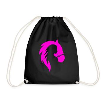 Horse & Woman Yoga SPORT Tshirt Birthday Gift - Drawstring Bag - black - Front