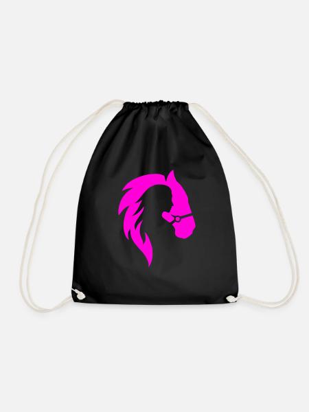 Horse & Woman Yoga SPORT Tshirt Birthday Gift - Drawstring Bag - black