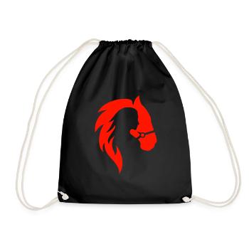 Tshirt Red Horse and Woman Natural Nature 2022 - Drawstring Bag - black - Front