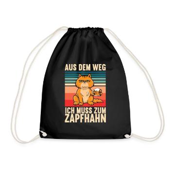 Aus dem Weg Ich muss Zum Zapfhahn Bier Saufen - Turnbeutel - Schwarz - Vorne
