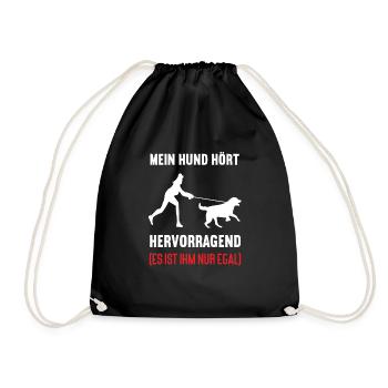 Mein Hund hört hervorragend Labrador Labbi Labbis - Turnbeutel - Schwarz - Vorne