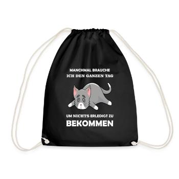 Katze Katzen Katzenliebhaber Lustige Katze Kater - Turnbeutel - Schwarz - Vorne