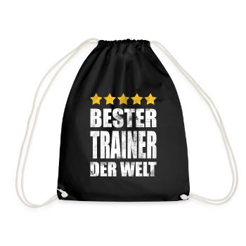 Bester Trainer Der Welt Vintage - Turnbeutel - Schwarz - Vorne