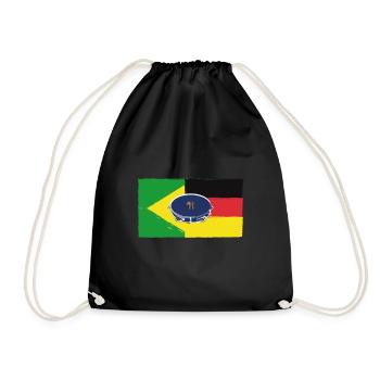 Brasilien-Deutschland-Pandeiro - Turnbeutel - Schwarz - Vorne
