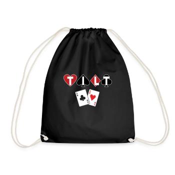 Tilt on Poker - Poker Shirt - Drawstring Bag - black - Front
