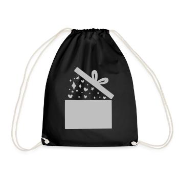Geschenk einfärbig - Turnbeutel - Schwarz - Vorne