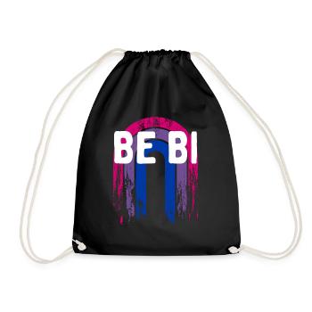Be Bi Bisexual LGBTQ Bi Pride LGBT Sayings Pride - Drawstring Bag - black - Front