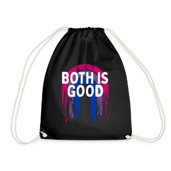 Both is Good Bisexual LGBTQ Bi Pride Positivity - Drawstring Bag - black - Front
