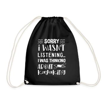 Penser au kayak, pagaie, sports nautiques, kayak - Sac de sport léger - noir - Devant