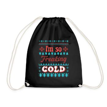 Freaking cold, Noël, Weihnachten, Ugly Sweate - Sac de sport léger - noir - Devant