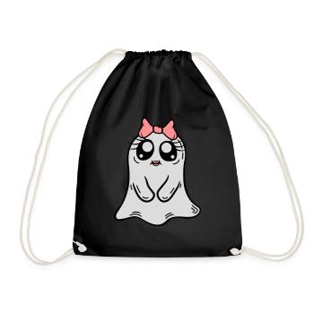 Little sweet ghost girl - Drawstring Bag - black - Front