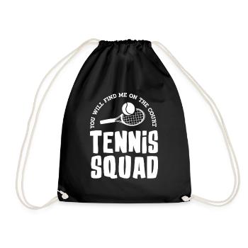 Tennis Squad Ballsport Cardio Hobbysport - Turnbeutel - Schwarz - Vorne