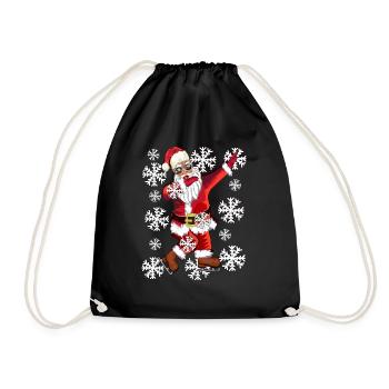 Santa Claus with cool glasses and skates - Drawstring Bag - black - Front