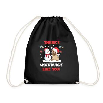 There is Snowbuddy like you Mops Möpse Mopshalter - Turnbeutel - Schwarz - Vorne