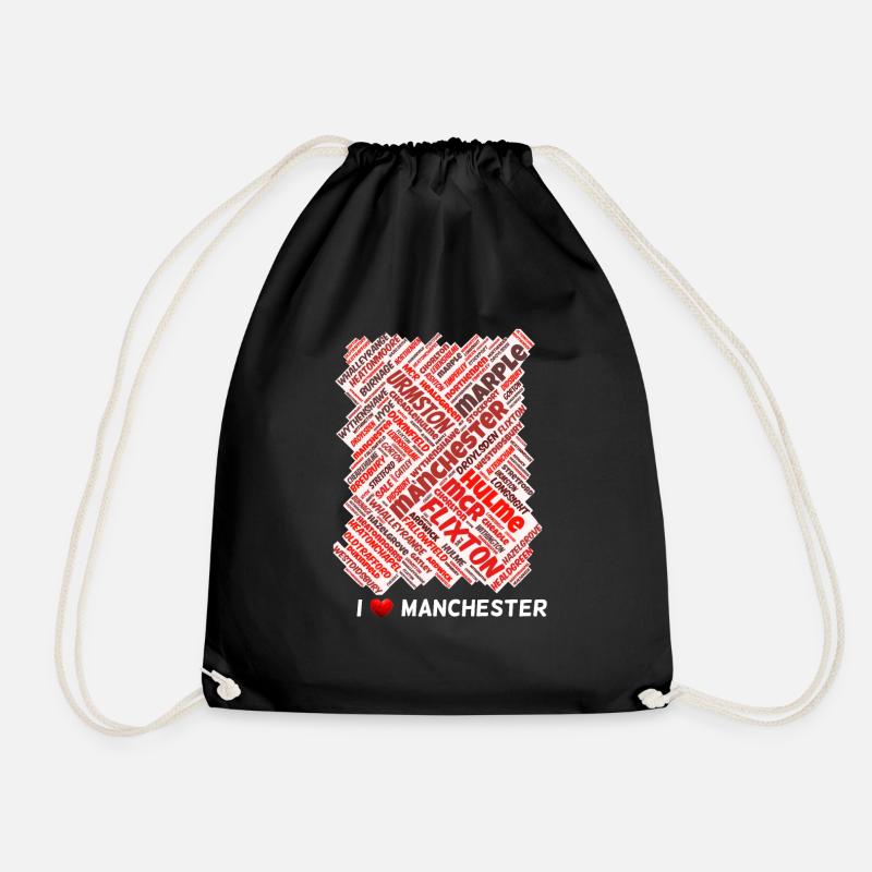 Manchester - Drawstring Bag - black