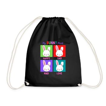My Rabbit Mood - Turnbeutel - Schwarz - Vorne