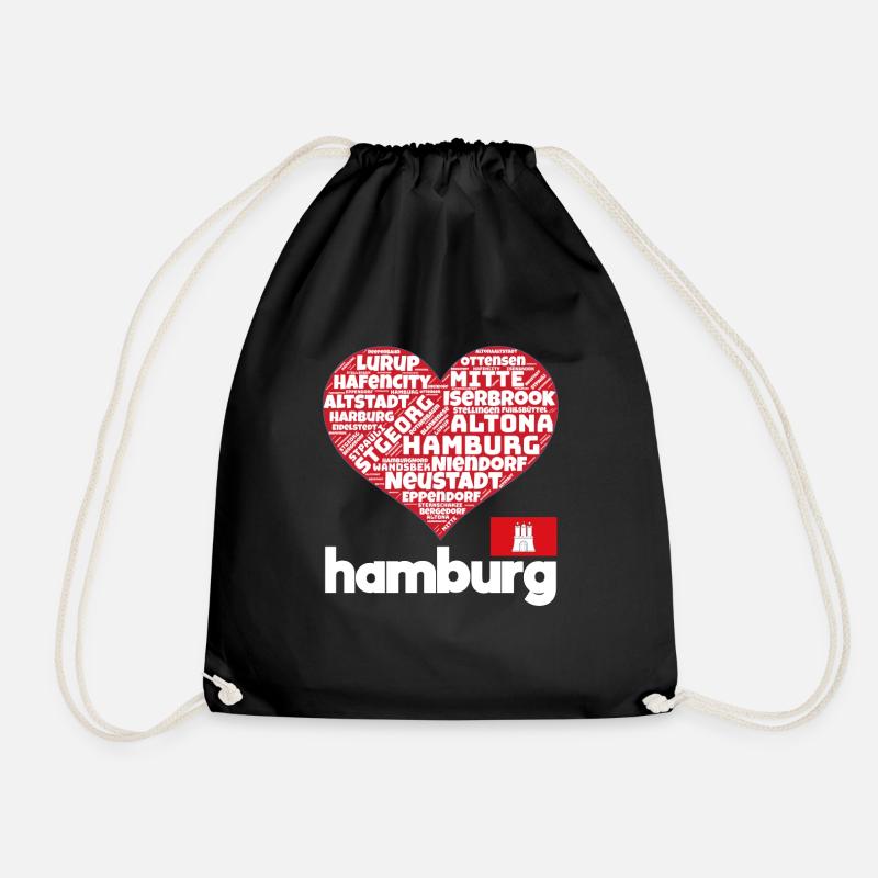 Hamburg - Turnbeutel - Schwarz