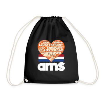 Amsterdam - Drawstring Bag - black - Front