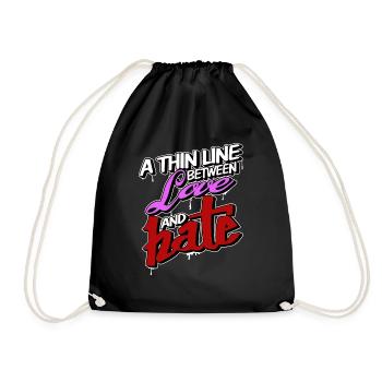 LOVE and HATE - Drawstring Bag - black - Front