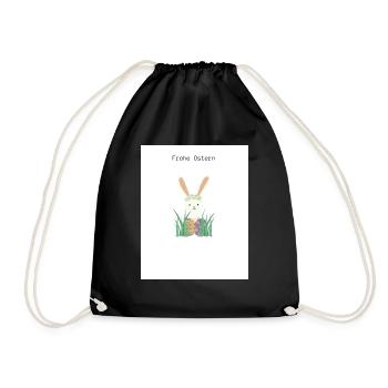 Frohe Ostern - Turnbeutel - Schwarz - Vorne