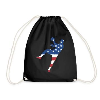 Sport Us Flag Handball - Turnbeutel - Schwarz - Vorne