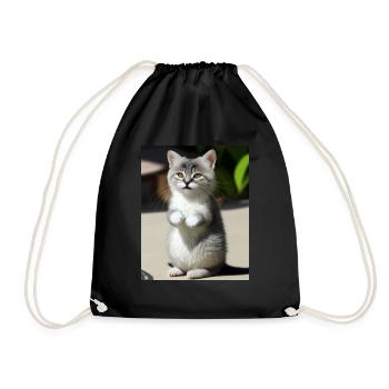 Chat persan blanc - Sac de sport léger - noir - Devant