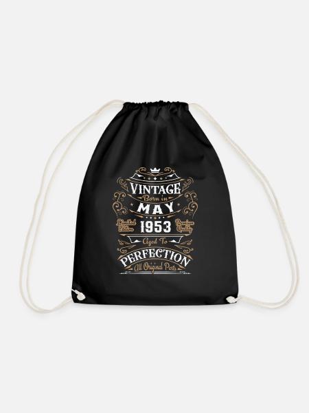 Jahrgang Mai 1953, Retro-Geburtstagsgeschenk - Turnbeutel - Schwarz