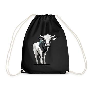 Minimalistic Cow - Drawstring Bag - black - Front