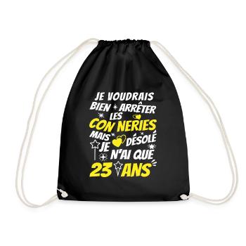 23 ans de conneries / cadeau anniversaire 23 ans - Sac de sport léger - noir - Devant