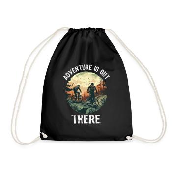 ADVENTURE IS OUT THERE, l'aventure à vélo - Sac de sport léger - noir - Devant