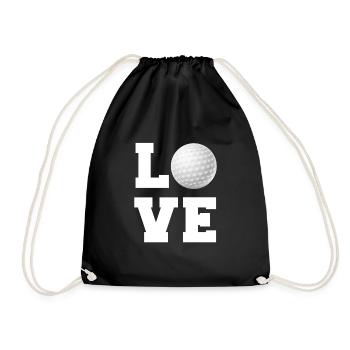 Love Golf Golfplatz Golfspieler I love Golf - Turnbeutel - Schwarz - Vorne