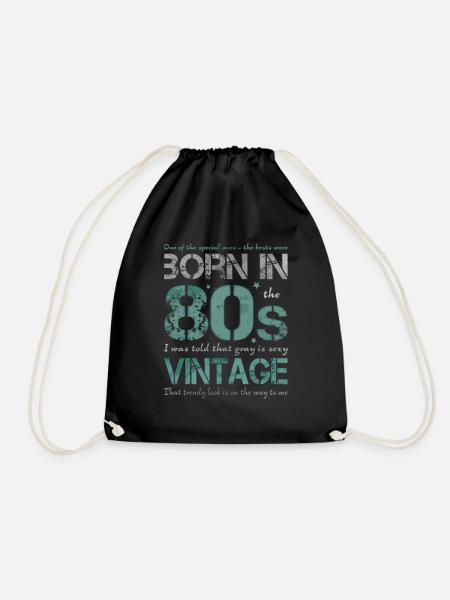 the eighties 80s 80s - Drawstring Bag - black