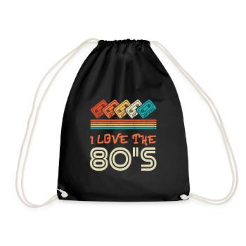 I love the 80s - Retro Oldschool Funshirt - Drawstring Bag - black - Front