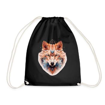 Tête de loup géométrique - Sac de sport léger - noir - Devant