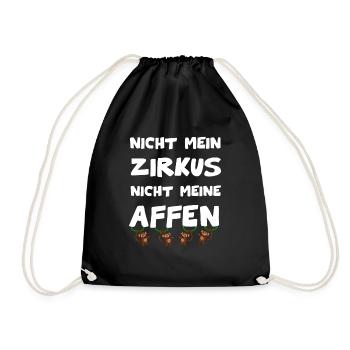 Nicht mein Zirkus - nicht meine Affen - Turnbeutel - Schwarz - Vorne