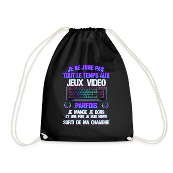 Je ne joue pas tout le temps aux jeux vidéo - Sac de sport léger - noir - Devant