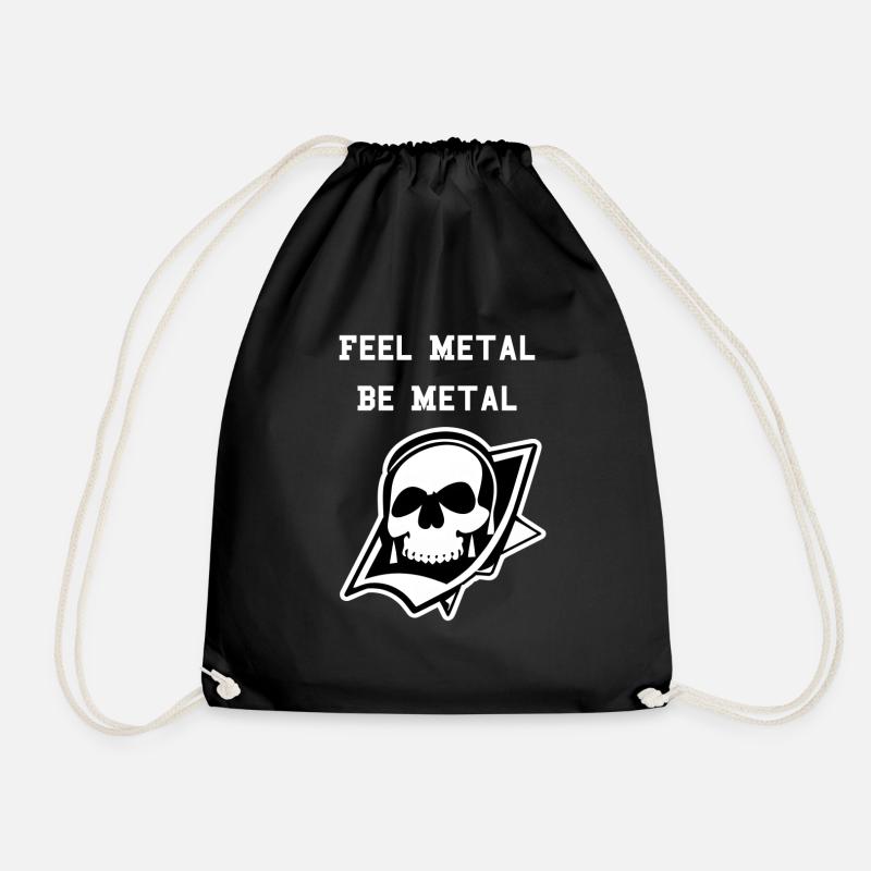 Feel Metal, Be Metal - Skull - Drawstring Bag - black
