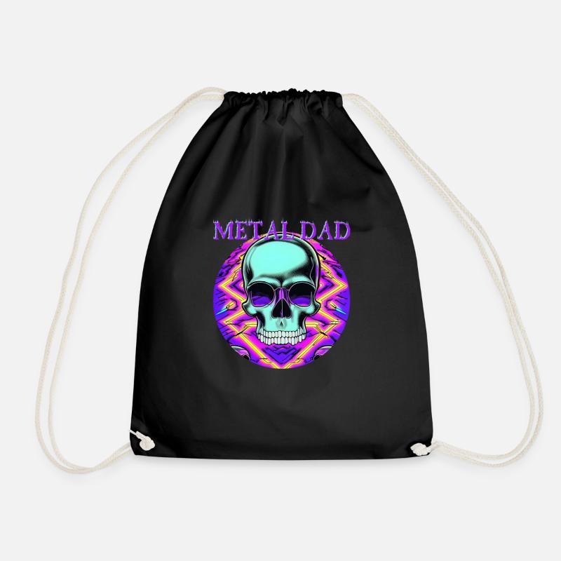 Metal Dad - Skull - Drawstring Bag - black