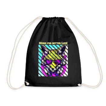 Music for better life - Fox - Drawstring Bag - black - Front