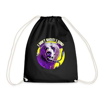 Je ne tire pas ! Je chante - Ours - Sac de sport léger - noir - Devant