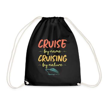 Croisière par nom Croisière par nature | Croisière amusante - Sac de sport léger - noir - Devant