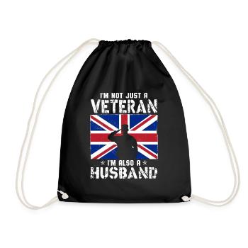 I'm Not Just A Veteran I m Also A Husband - Drawstring Bag - black - Front
