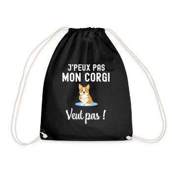 Chien De Race Humour Welsh Corgi - Sac de sport léger - noir - Devant